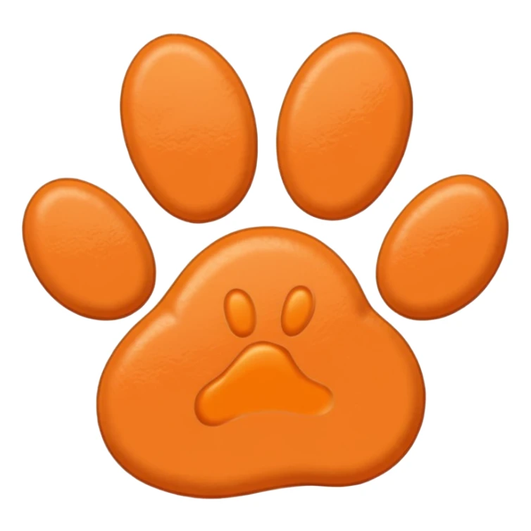 a pale pastel orange pawprint sticker