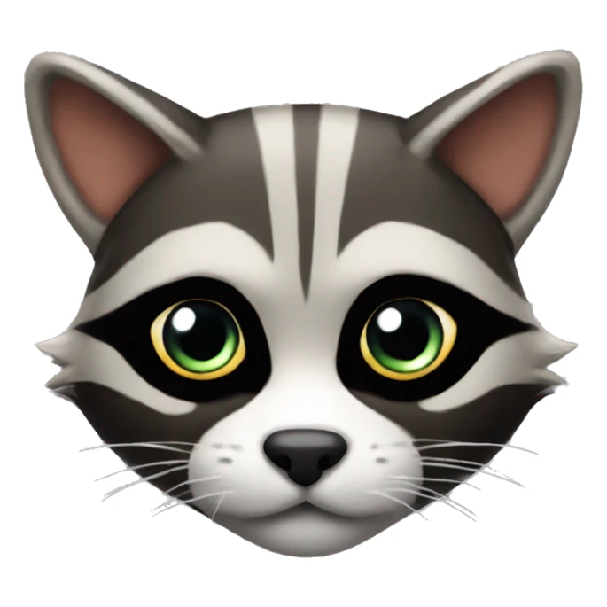 Cat head raccoon body sticker