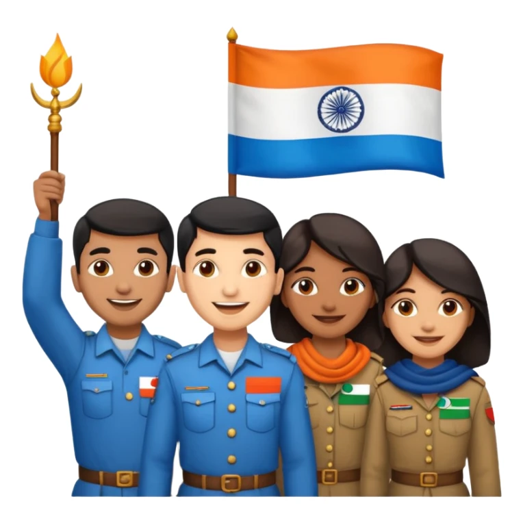 Indian Freedom fighters with the indian flag sticker