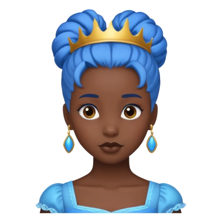 black girl blue bun haired princess  sticker