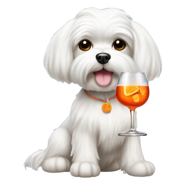 maltese dog with a Aperol spritz  sticker