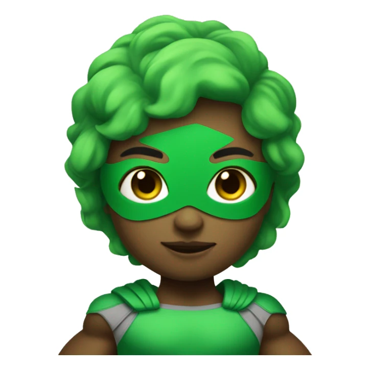cute mini superhero with green clothes sayin hello sticker