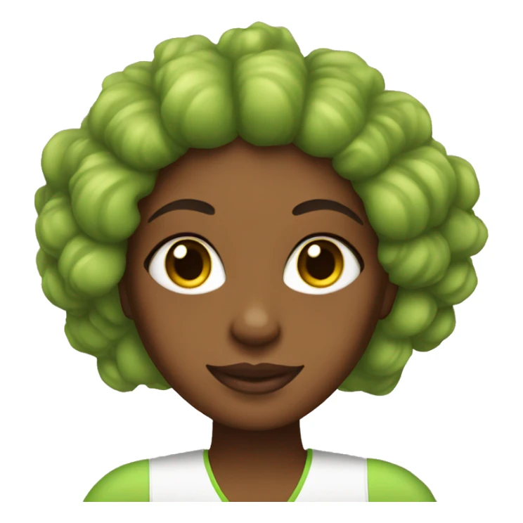 Brown skin girl with rollers in her hair and avocado mask sticker