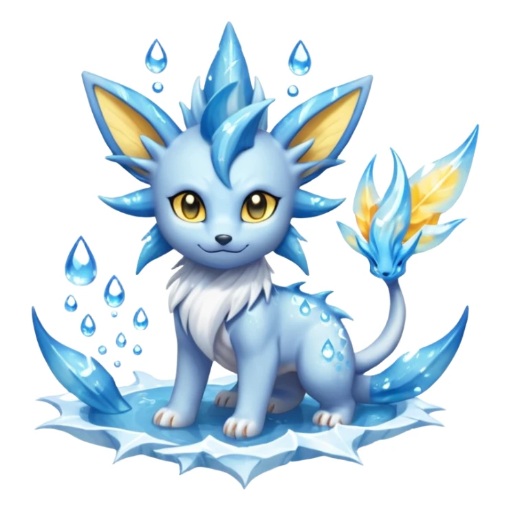 Solgaleo-Amaura-Vaporeon-fusion-hybrid-creature  sticker