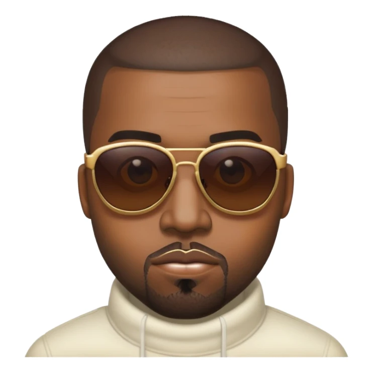 face inspired by Kanye West, wearing sunglasses sticker
