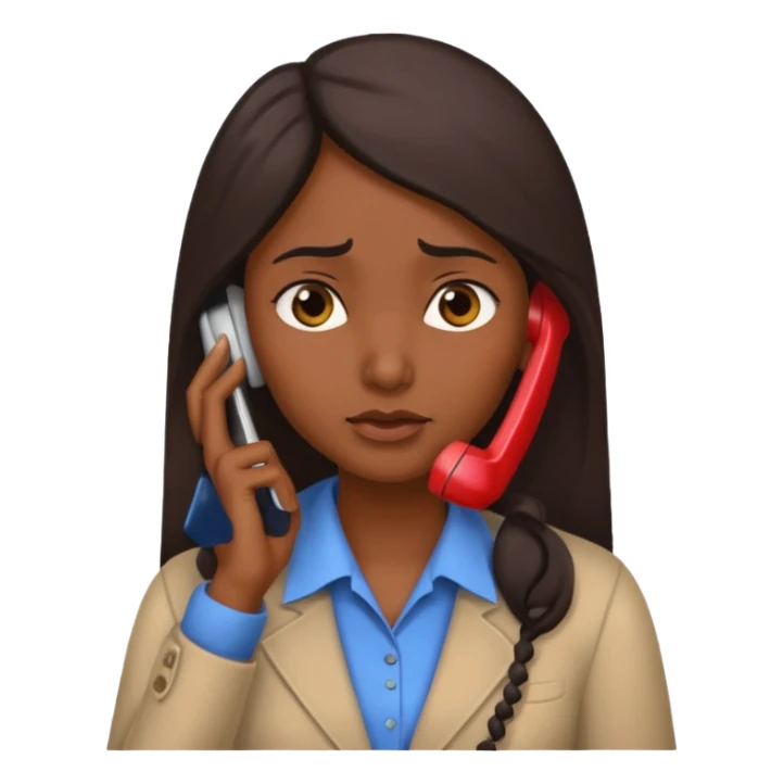 generate an indian female teacher calling. looking upset sticker