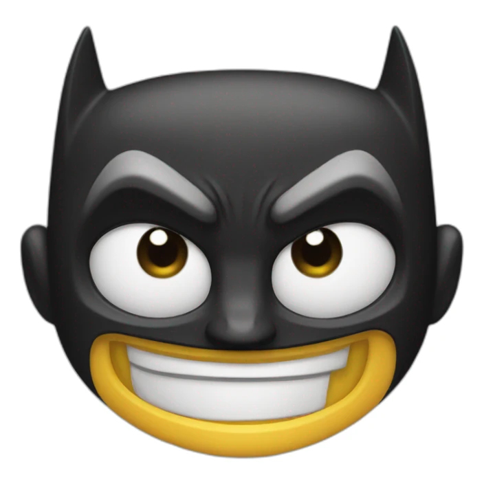 batman excited, eyes with no pupils sticker