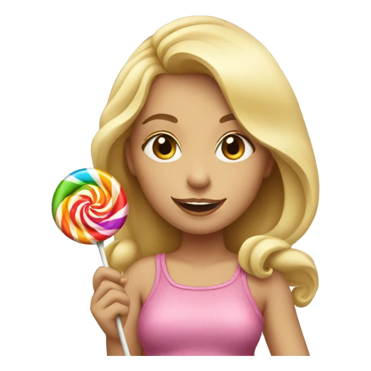 Blonde girl eating a lolly sticker