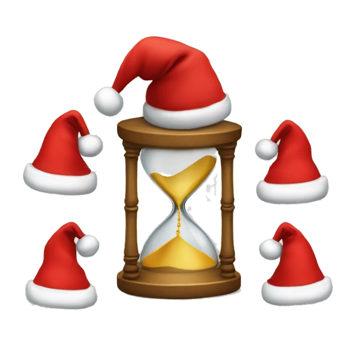 an hourglass in a red Santa Claus hat sticker