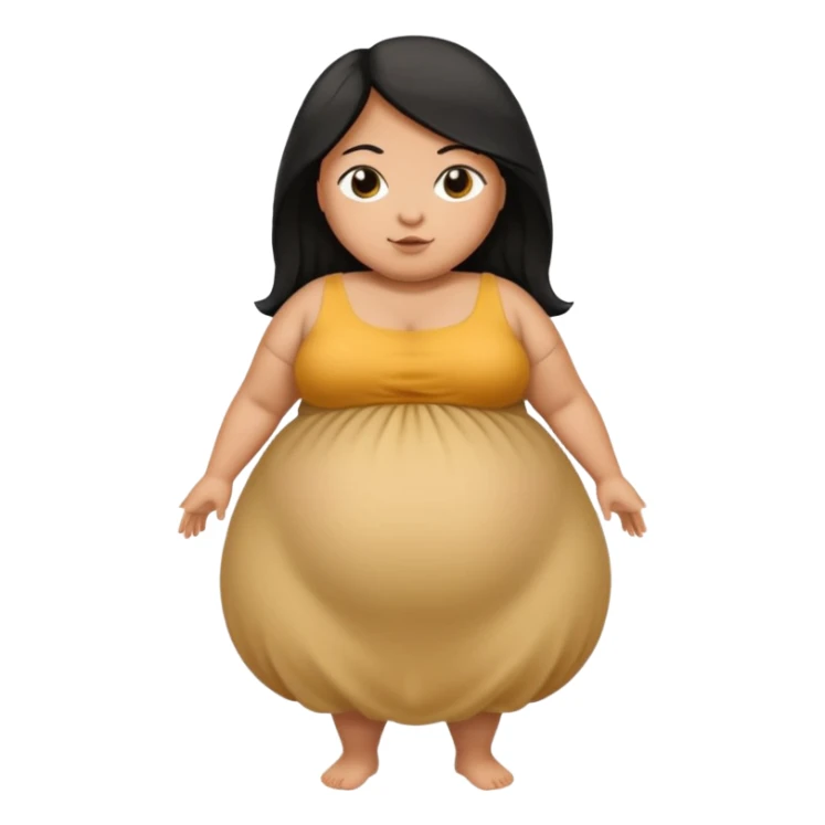  fat tan long half-white half-black hair nicki minaj with inflated belly sticker