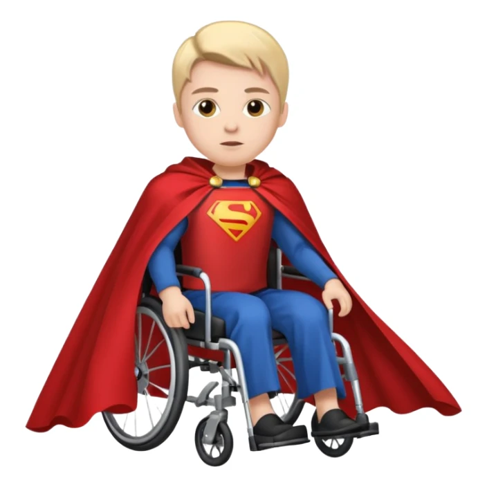 Wheelchair with a cape like a superhero  sticker