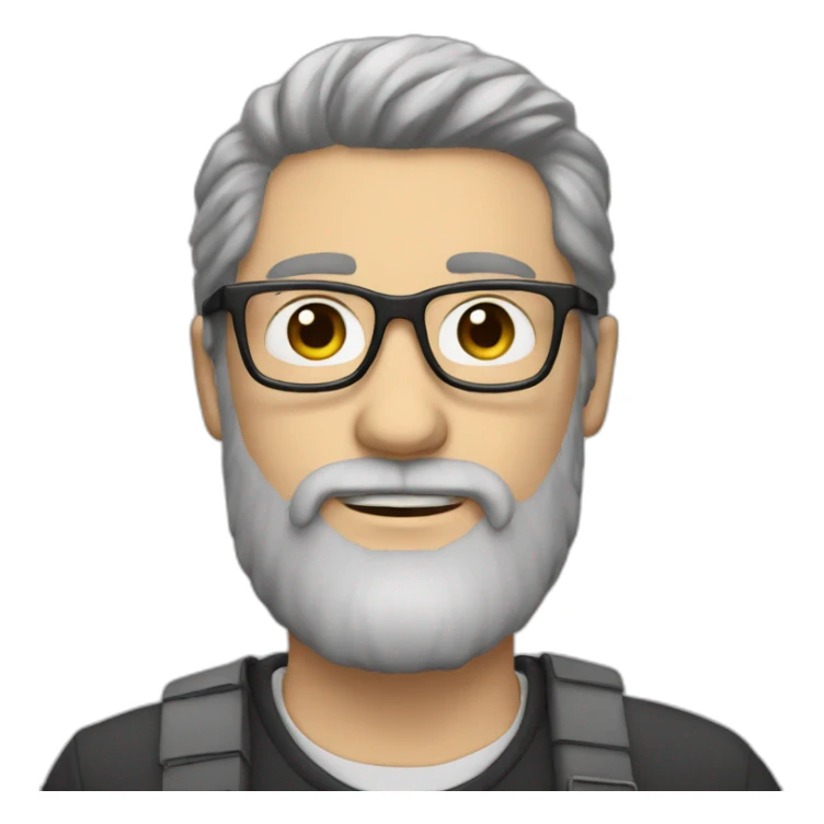 white guy with tall beard and brown hair and glasses sticker