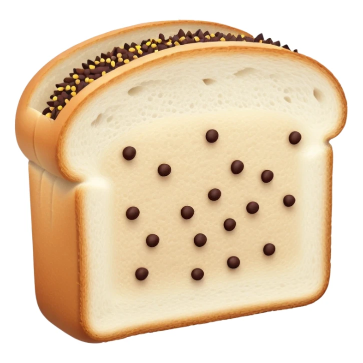 Slice of white bread with chocolate sprinkles sticker