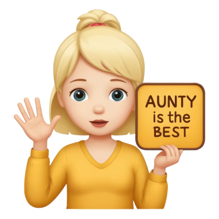 Baby holding a sign saying Aunty is the best  sticker