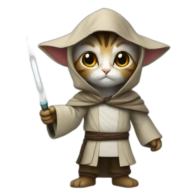 Un chat jedi sticker