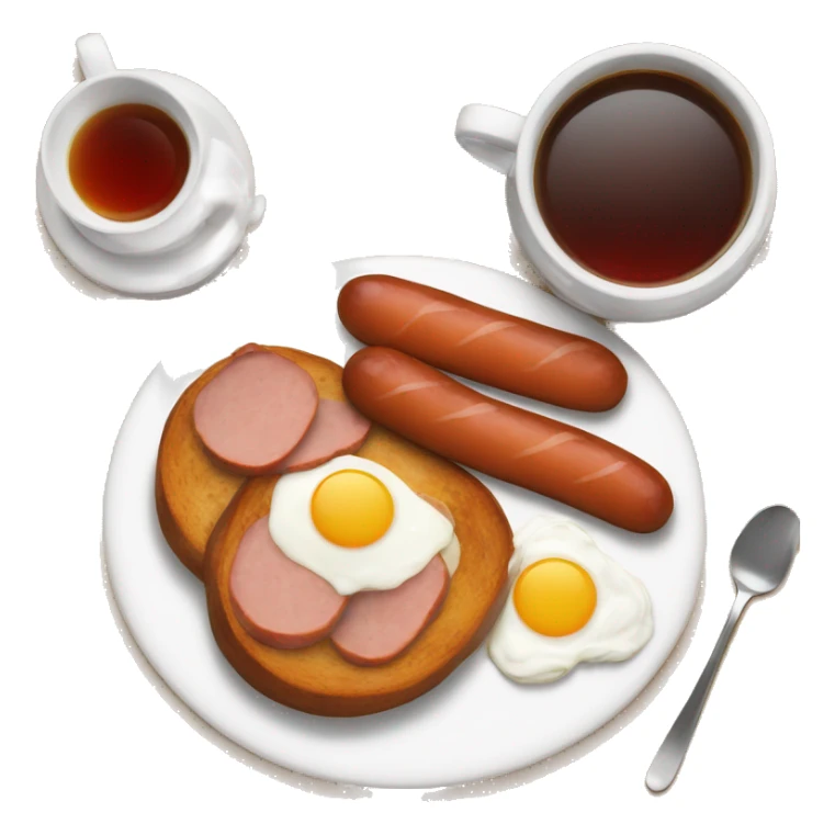 breakfast with sausage and cup of tea ¨ sticker