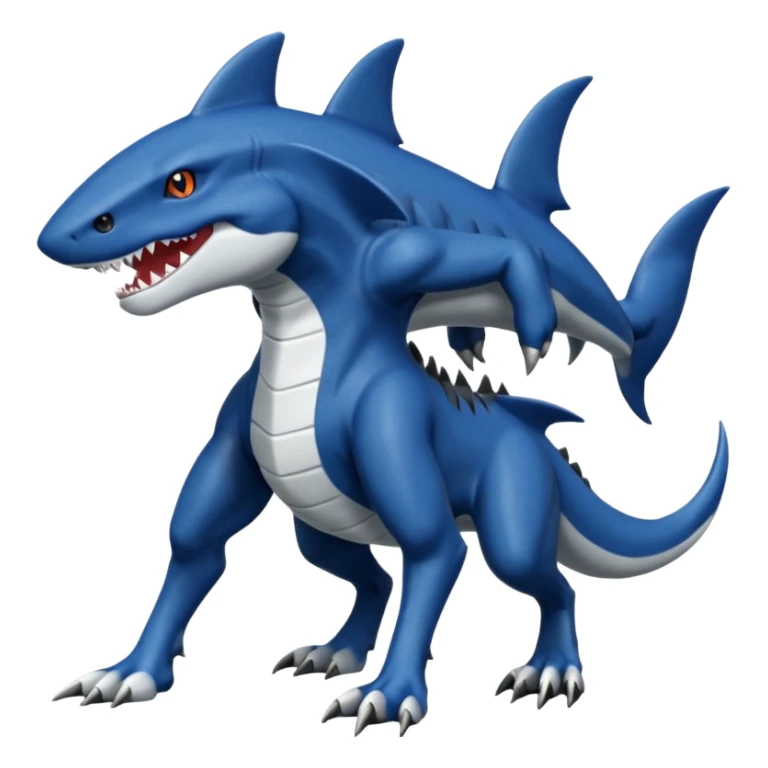 dark-deep-denim-steel-cobalt-blue 4-legged digitigrade land-shark-landhai-vernid-sergal-sharpedo-houndoom-hybrid-fusion-creature, full body sticker