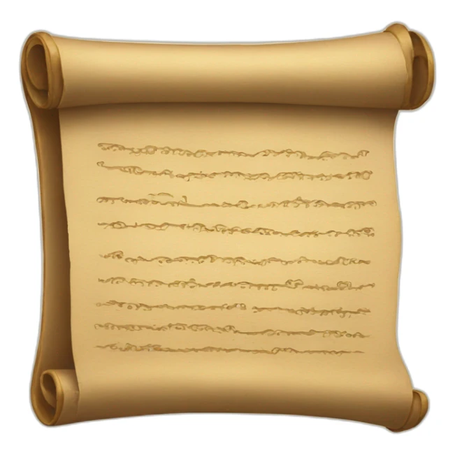 an emoji of an old scroll of text sticker