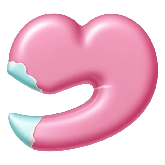 a piece of chewing gum, pink bubble gum, candy sticker