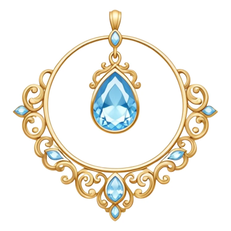 Light blue and gold jewelry sticker