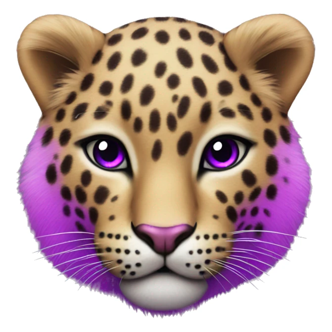 leopard with bright purple fur and pink spots sticker