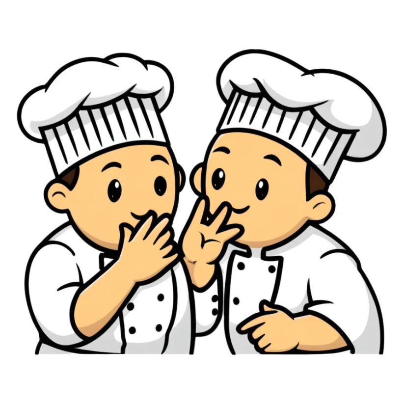 chef kissing fingertips, gesture of perfection sticker