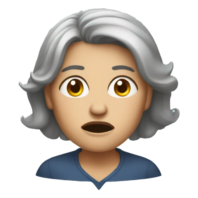 Middle-aged woman with frustrated emotion  sticker