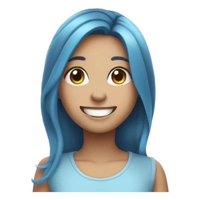 smiling girl in blue sky sticker