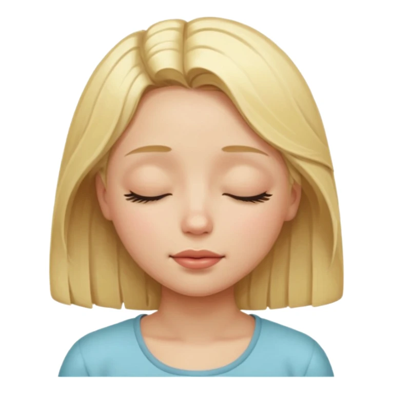 closed eyes blonde girl sticker