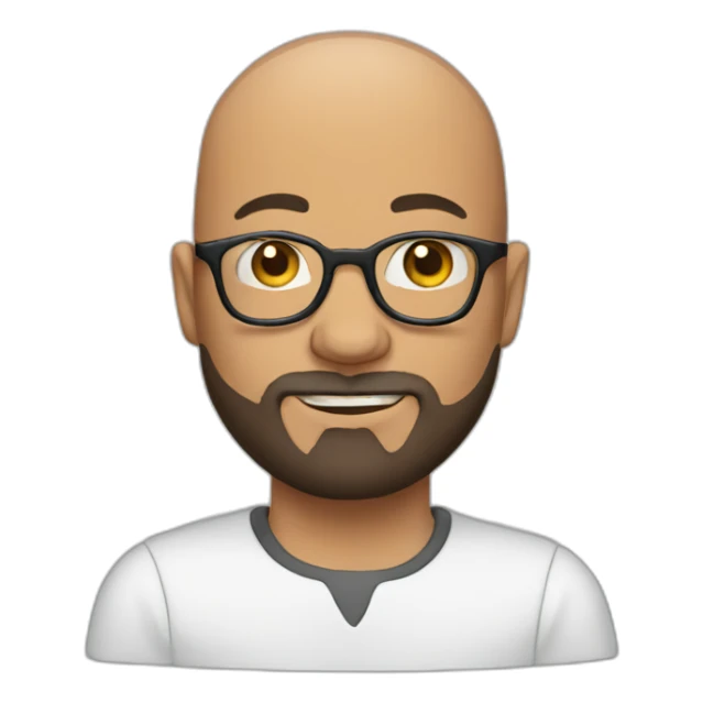 bald man with glasses and beard sticker