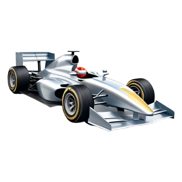 An icon showing a Formula 1 car racing down a track, with speed lines trailing behind. The design captures the intensity of high-speed racing, with sharp curves and bright track lights in the background. Transparent background highlights the action and excitement of racing. sticker