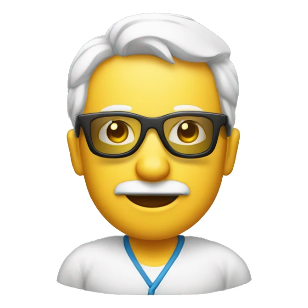 calvo con gafas y 48 años, babrba blanca sticker