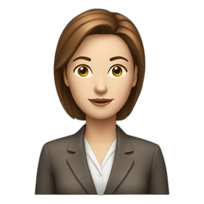white woman executive with brown hair sticker