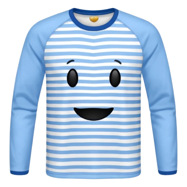 T-Shirt manches longues rayé bleu  sticker