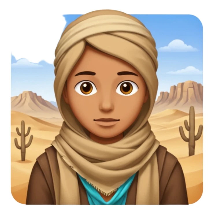 person living in desert just face sticker