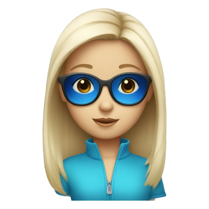 white little girl with blue sunglasses sticker