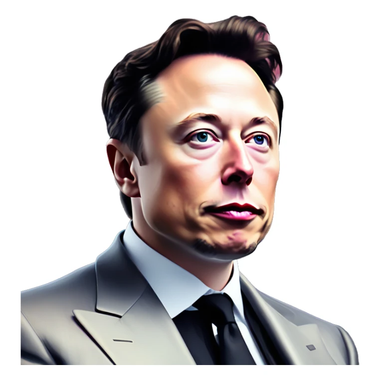 Synthwave pixelated Elon Musk in Uncle Scrooge style, oil paint, mysterious eyes, intricate lips, masterpiece portrait, beautiful, desirable, logical sticker