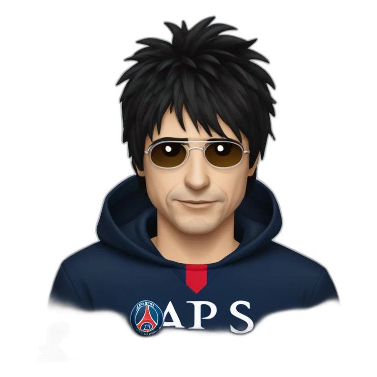 nicola sirkis wearing a PSG shirt sticker