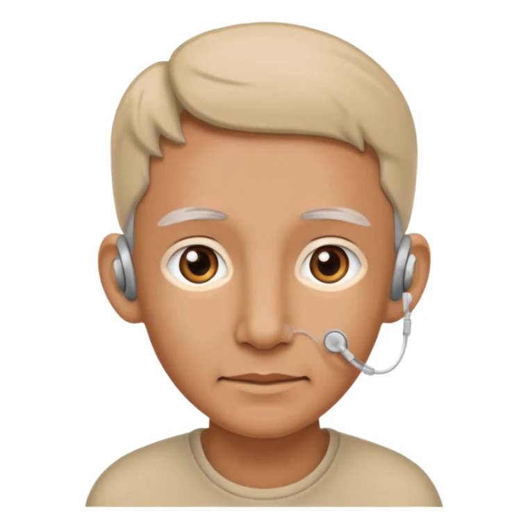 Tapi pakai alat bantu dengar dua duanya warna beinge lengkap sticker