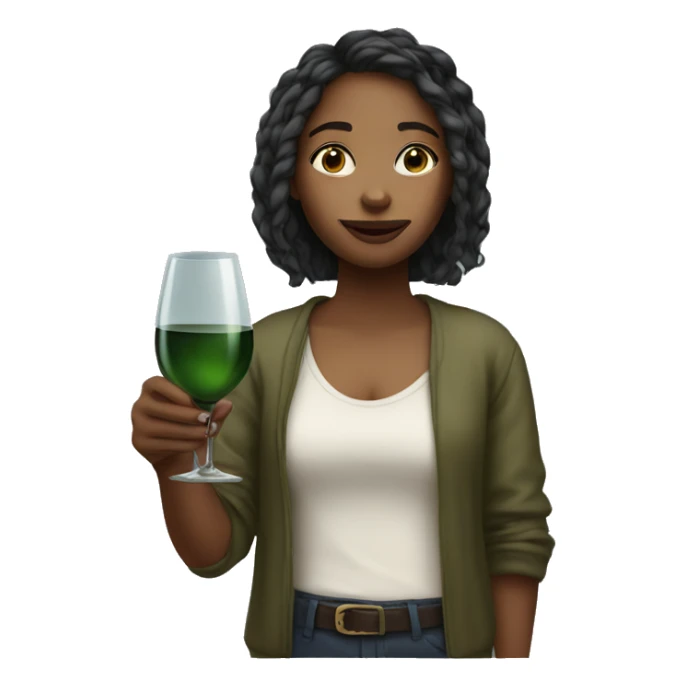 Girl with glass of vine sticker
