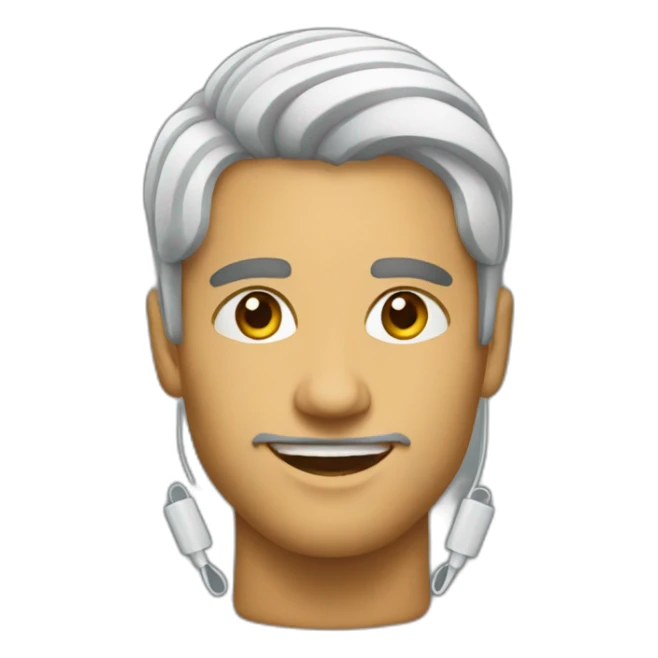 A male brazilian designer with earplugs sticker