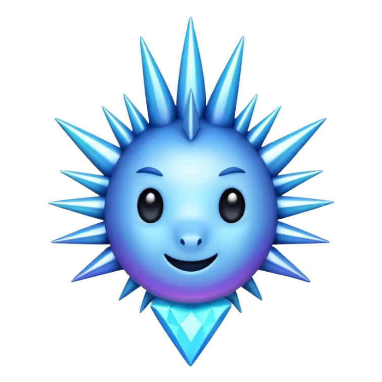 Blue tick with spiky sides sticker