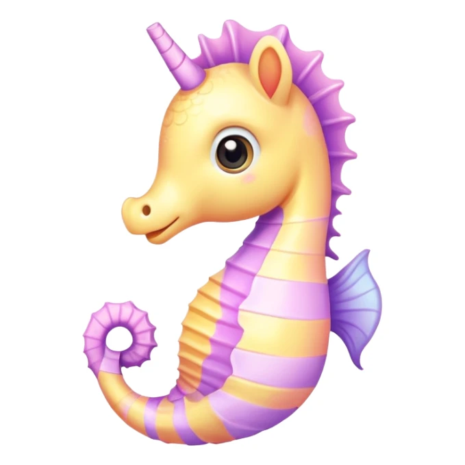 Cute kawaii seahorse with hearts around it sticker