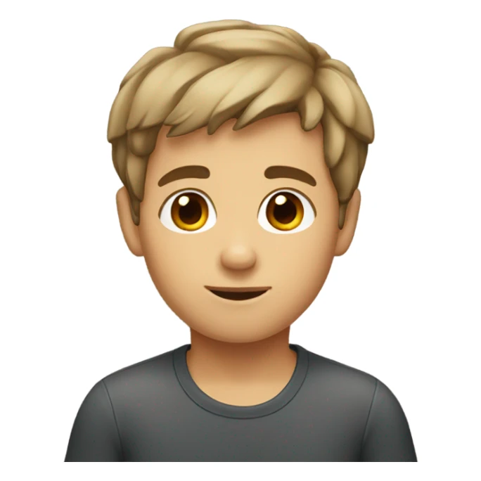 boy with short brown hair  sticker