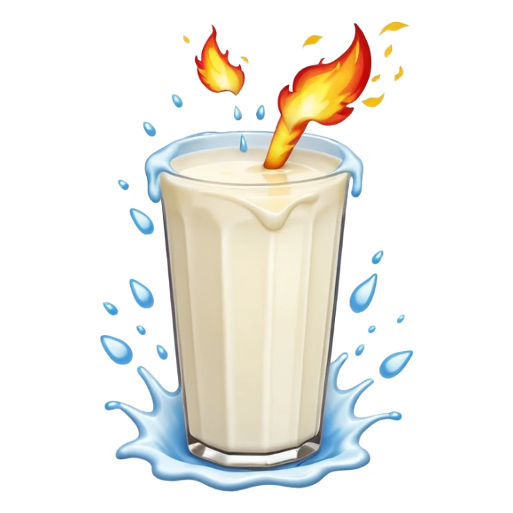 Fire works made of milk sticker