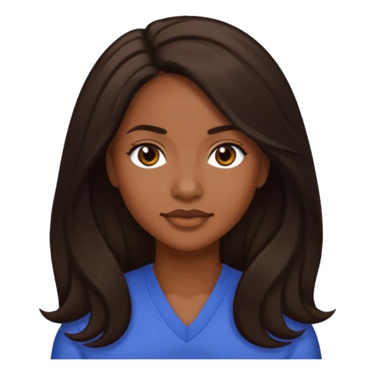 Tamika Scott with dark brown long hair sticker