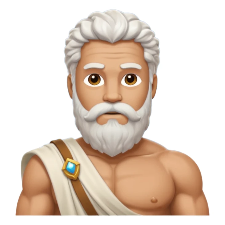 An emoji of the Greek god Zeus sticker