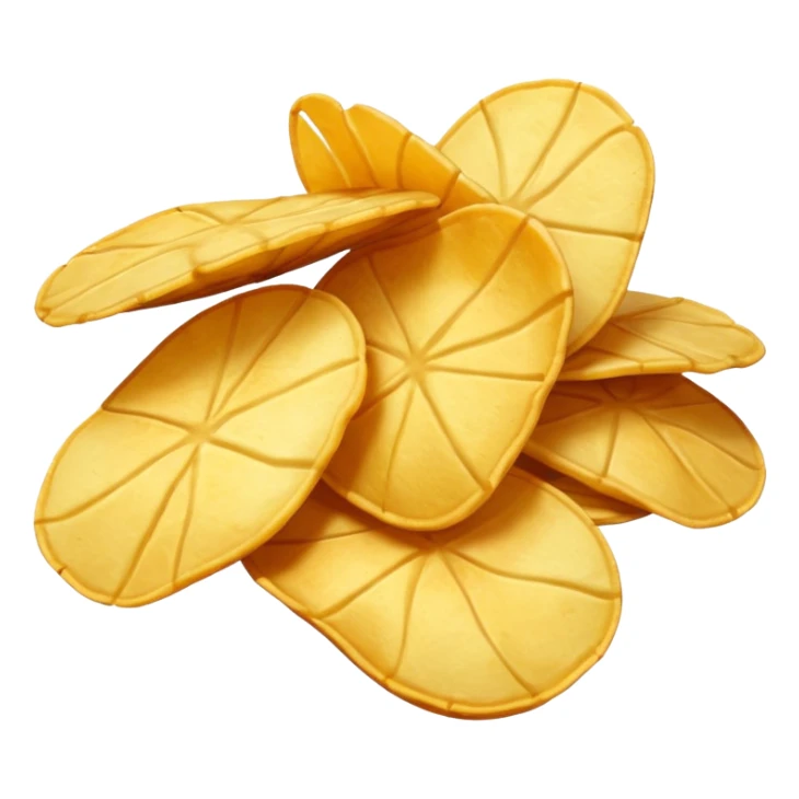 Create a Potato chips emoji in IOS style with transparent background that is 1024 x 1024 sticker