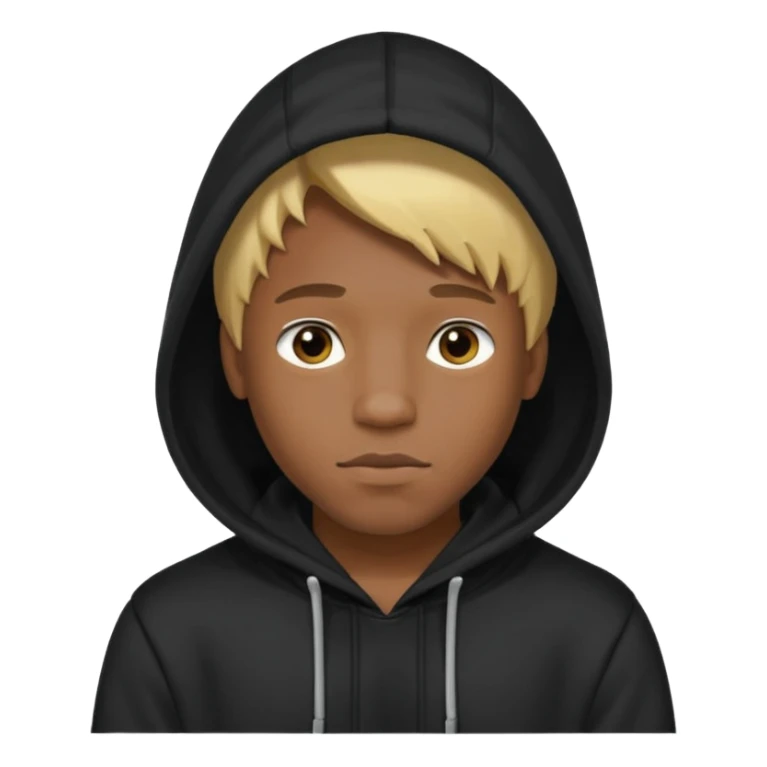 Hooded blonde black man sticker