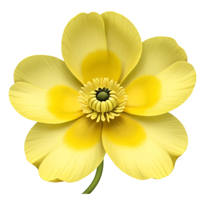 five leaved yellow anemone göz ağız sticker